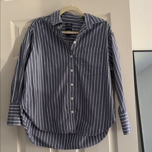 Gap Organic Cotton Poplin Big Shirt Striped, size XS